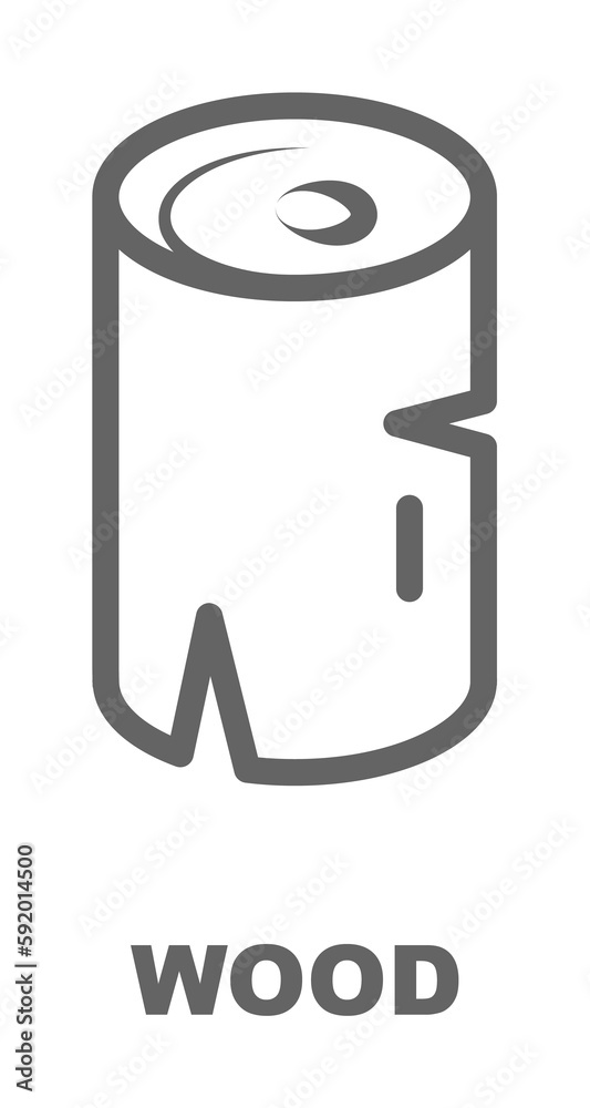 Wood icon illustration on transparent background Wood icon illustration on transparent background