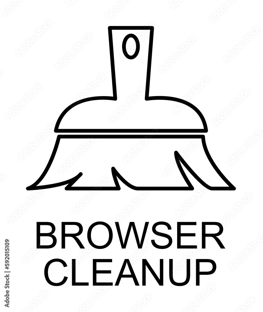 browser cleanup outline icon illustration on transparent background browser cleanup outline icon illustration on transparent background
