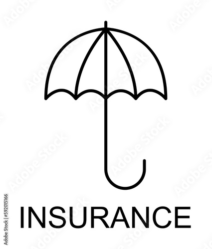 insurance sign outline icon illustration on transparent background