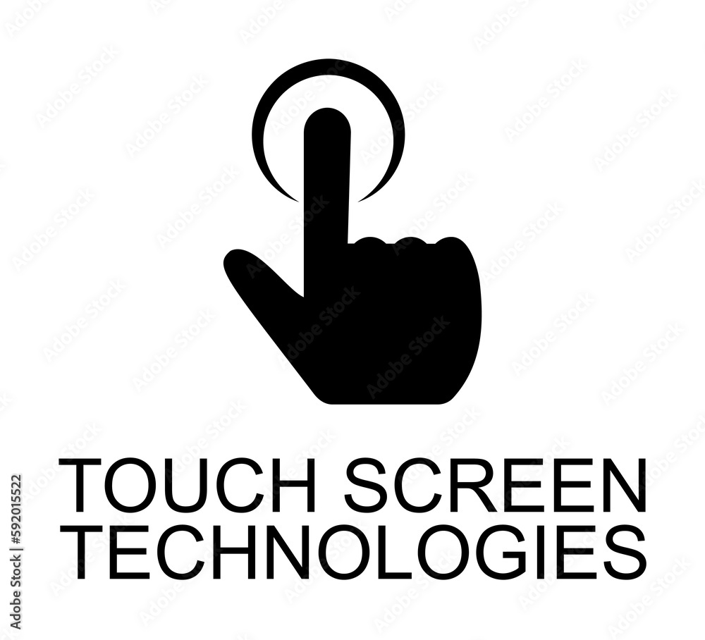 touch screen technology icon illustration on transparent background touch screen technology icon illustration on transparent background