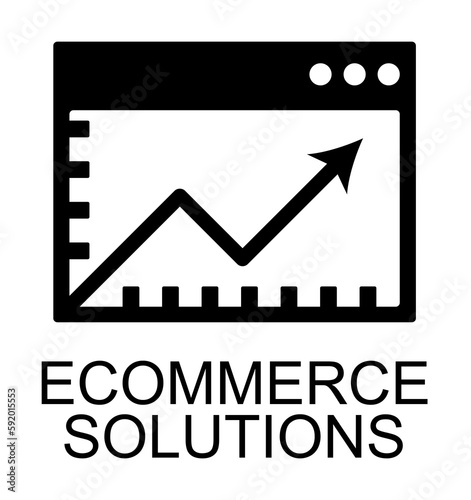 e-commerce solution icon illustration on transparent background