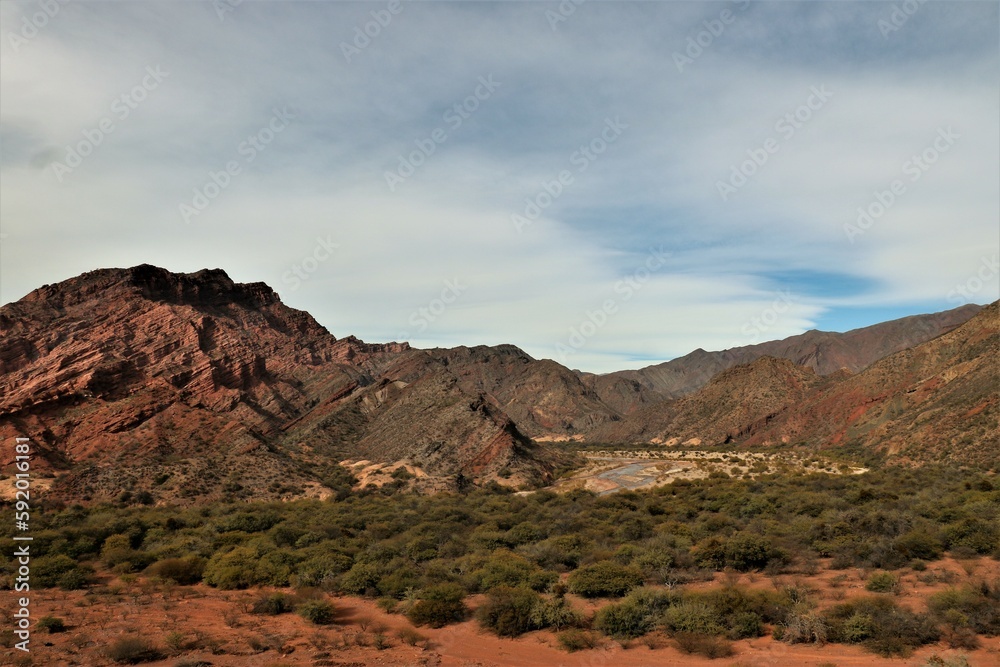 desert landscape of Quebrada de las Conchas in Salta province, Argentina