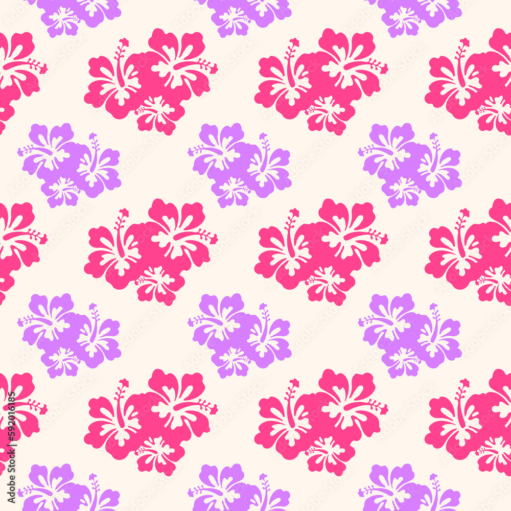 Purple Aloha Hawaiian Shirt Seamless Background Pattern	