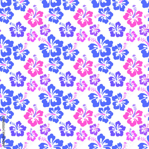 Purple Aloha Hawaiian Shirt Seamless Background Pattern 