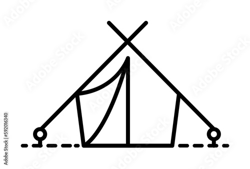 tent dusk style icon illustration on transparent background