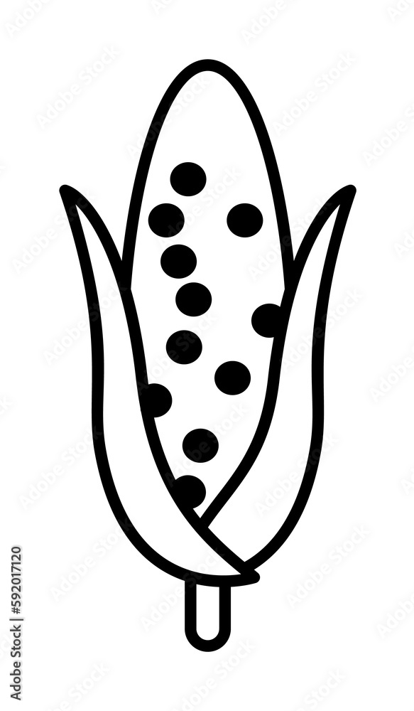 Corn, Harvesting icon illustration on transparent background Corn, Harvesting icon illustration on transparent background