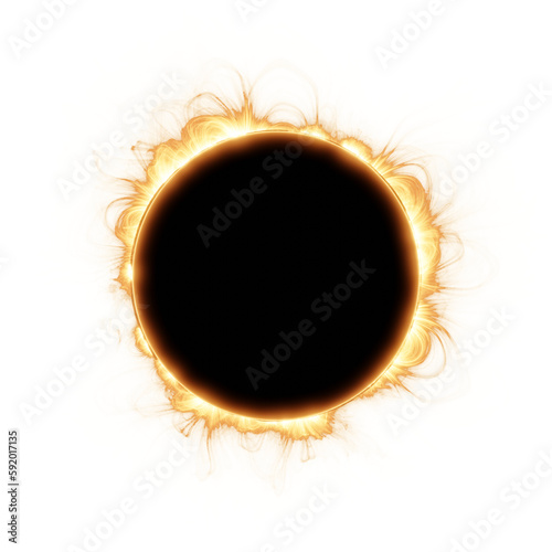 Moon covers the sun in a solar eclipse