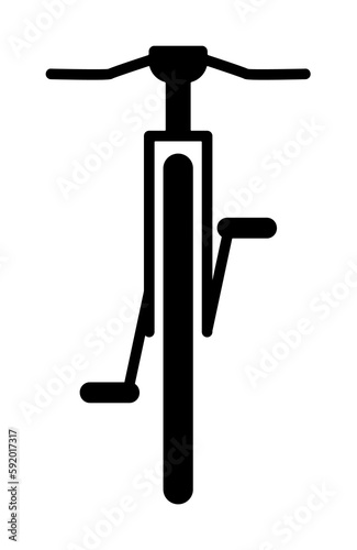front view bicycle, transport icon illustration on transparent background