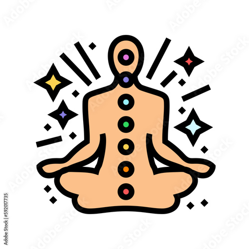 spiritual meditation yoga color icon vector illustration