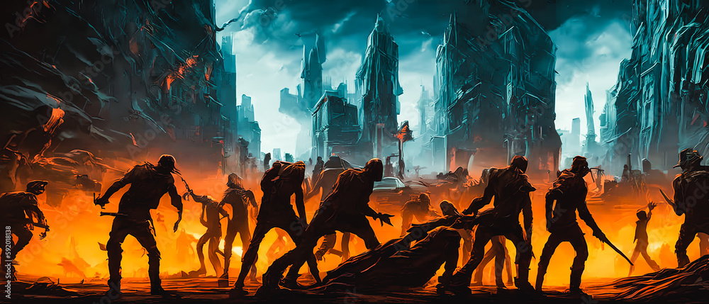 A dystopian world where genetically modified humans look like zombies ...