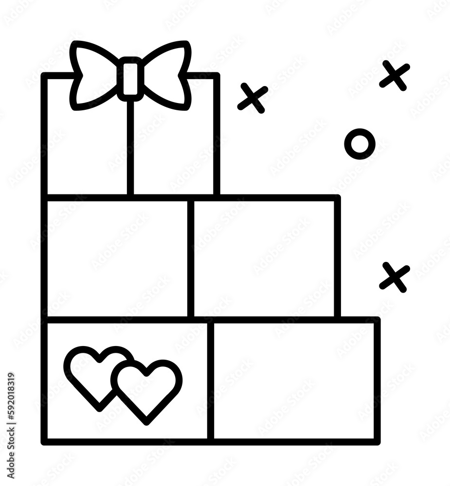 Gifts, boxes icon illustration on transparent background Gifts, boxes icon illustration on transparent background