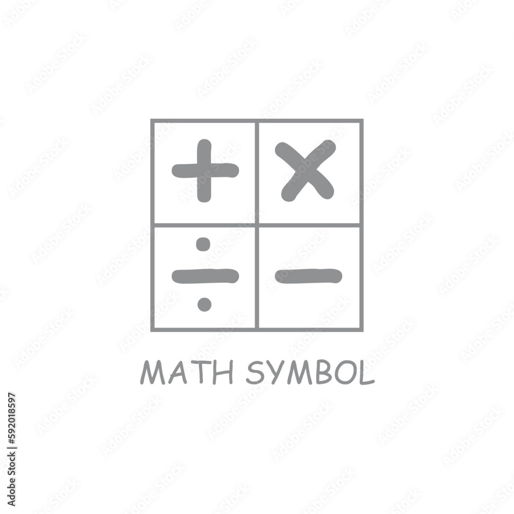 Obraz premium Math symbol logo vector illustration. Operation mathematics logo design
