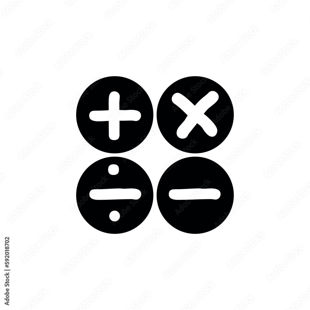 Obraz premium Math symbol logo vector illustration. Operation mathematics logo design