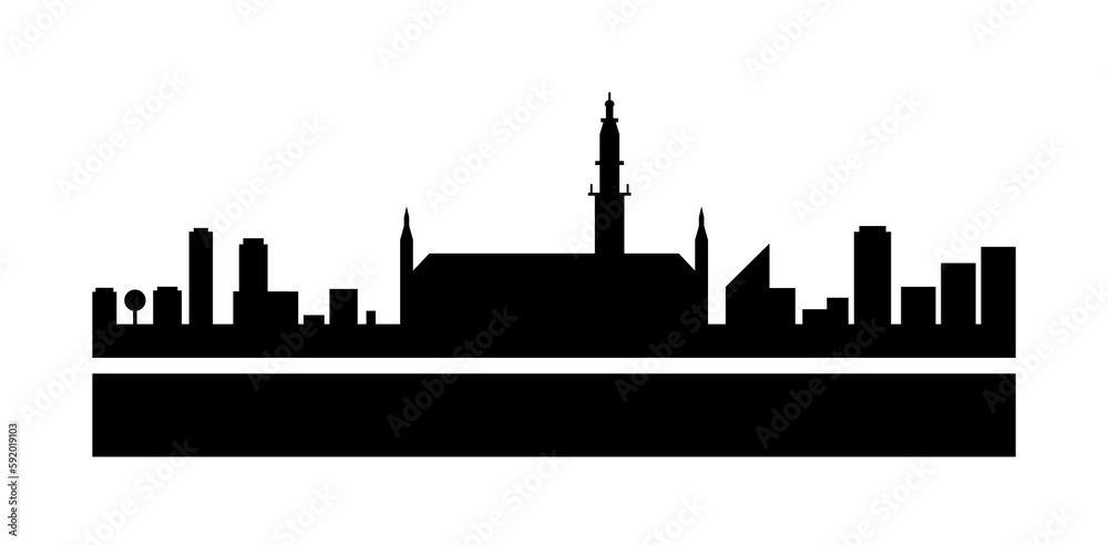 Brussels detailed skyline icon illustration on transparent background