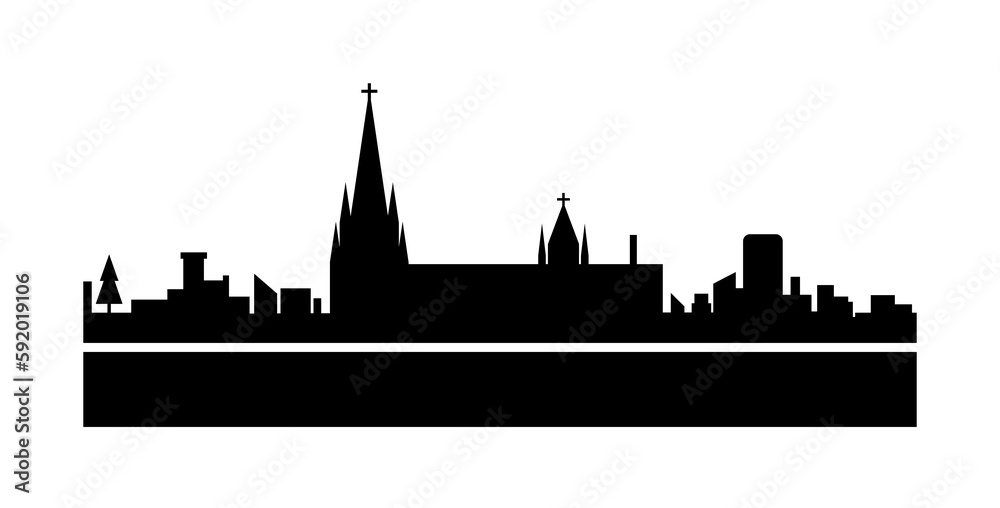 Cologne detailed skyline icon illustration on transparent background