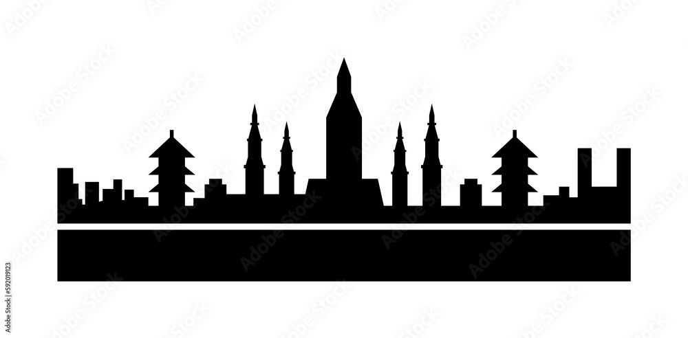 Bangkok detailed skyline icon illustration on transparent background