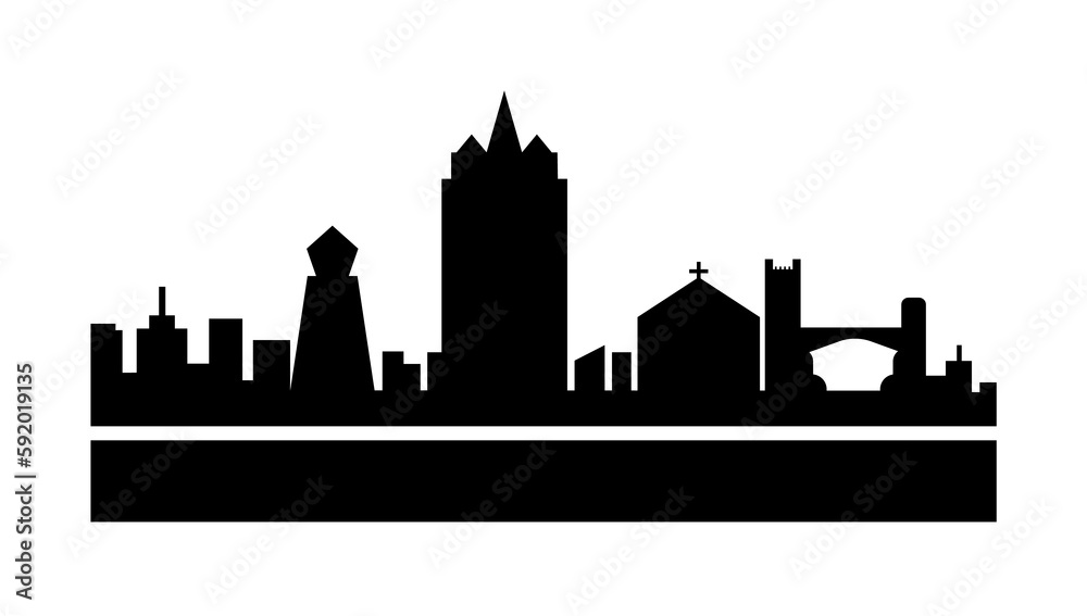 Zimbabwe detailed skyline icon illustration on transparent background