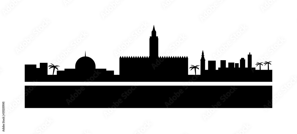 Morocco detailed skyline icon illustration on transparent background
