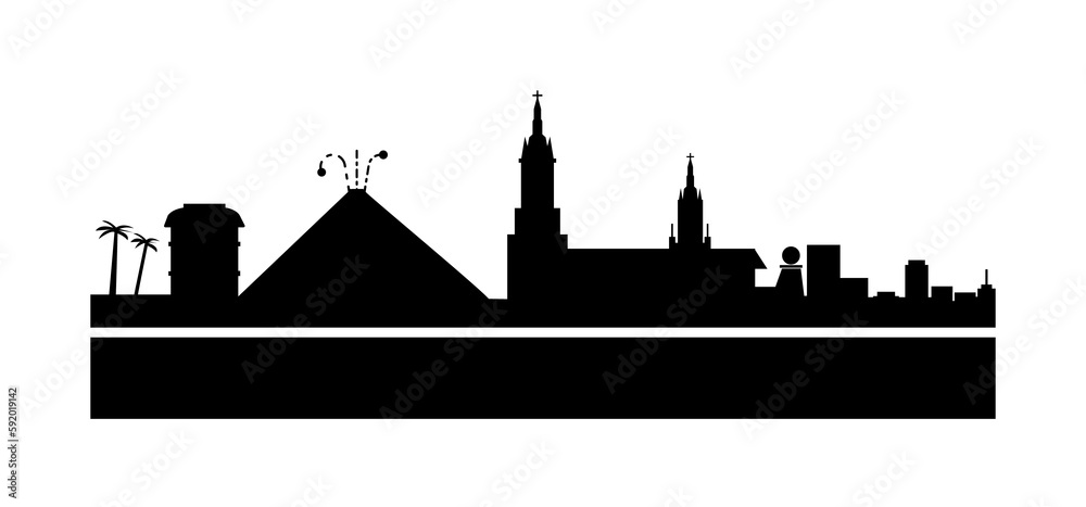 Quito detailed skyline icon illustration on transparent background