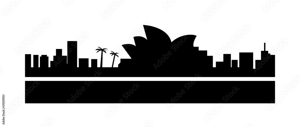 Sydney detailed skyline icon illustration on transparent background
