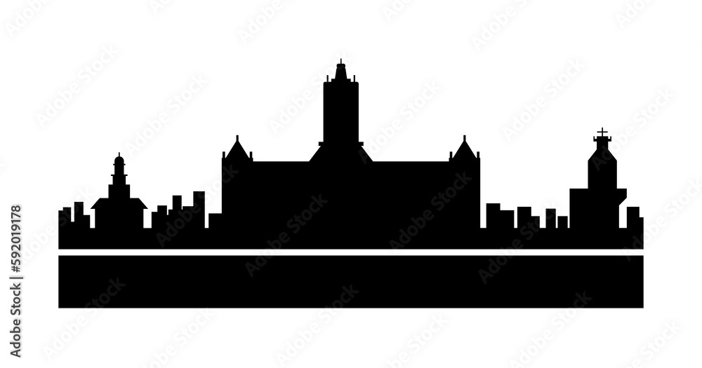 Cape Town detailed skyline icon illustration on transparent background