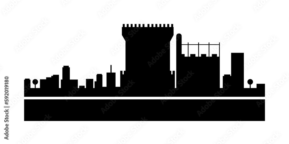 Dublin detailed skyline icon illustration on transparent background