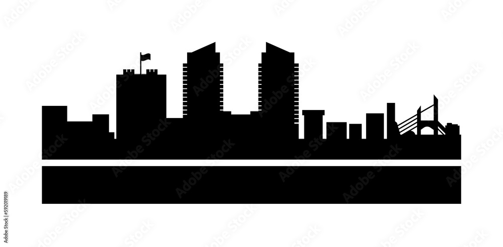 San Jose detailed skyline icon illustration on transparent background