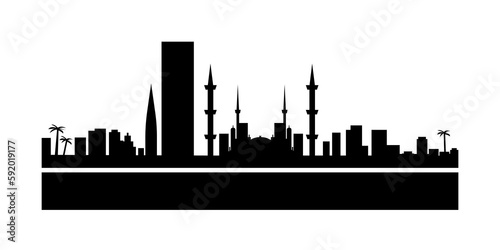 Riyadh detailed skyline icon illustration on transparent background