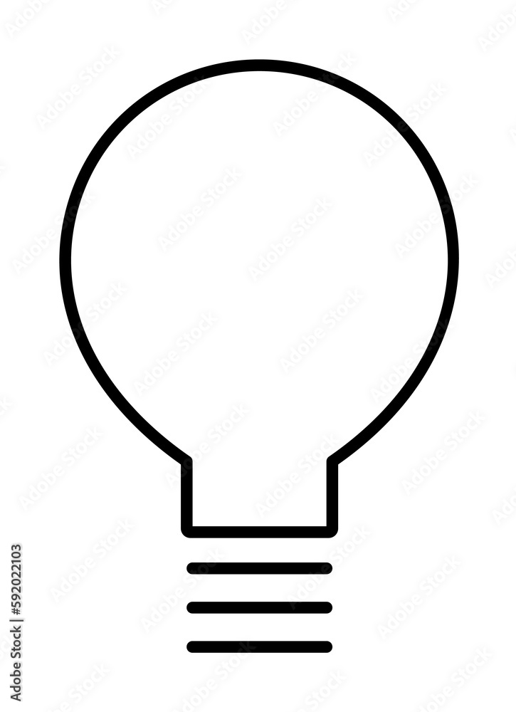 bulb outline icon illustration on transparent background bulb outline icon illustration on transparent background