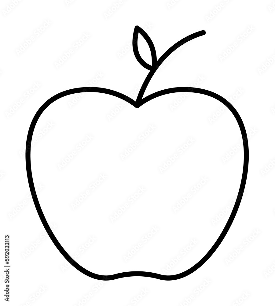 an Apple outline icon illustration on transparent background an Apple outline icon illustration on transparent background