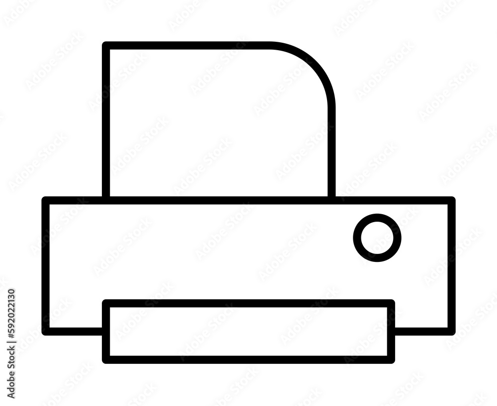 Printer outline icon illustration on transparent background Printer outline icon illustration on transparent background