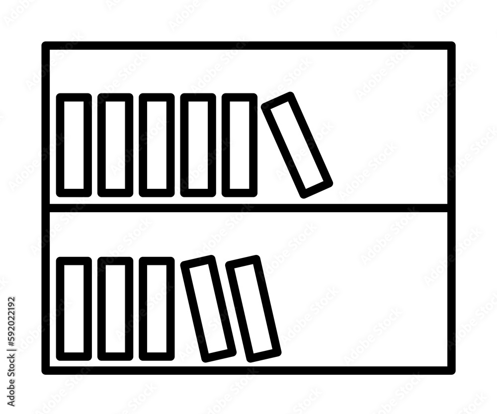 bookcase outline icon illustration on transparent background bookcase outline icon illustration on transparent background