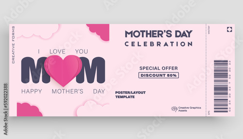 Happy Mother's Day. Vector illustration for poster, greeting cards, booklets, website