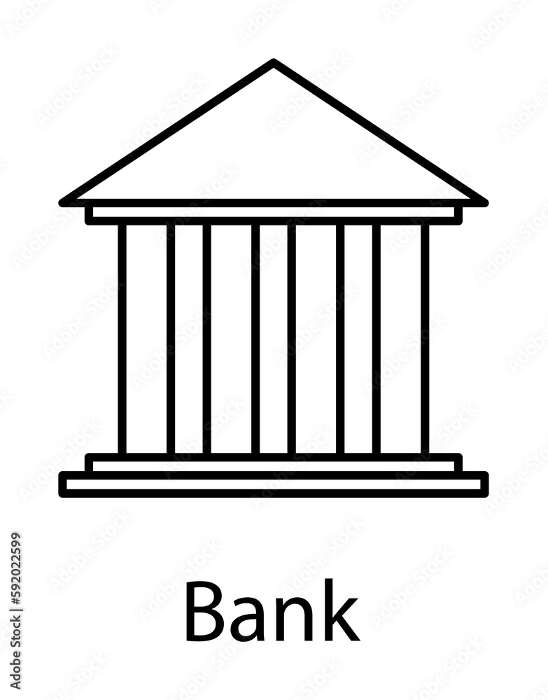 bank icon illustration on transparent background