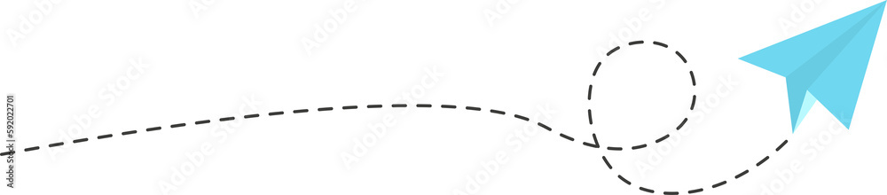Dashed line paper airplane route Dashed line paper airplane route