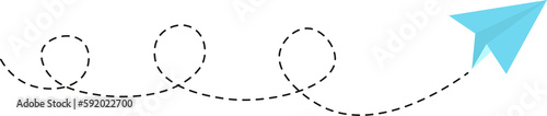 Dashed line paper airplane route