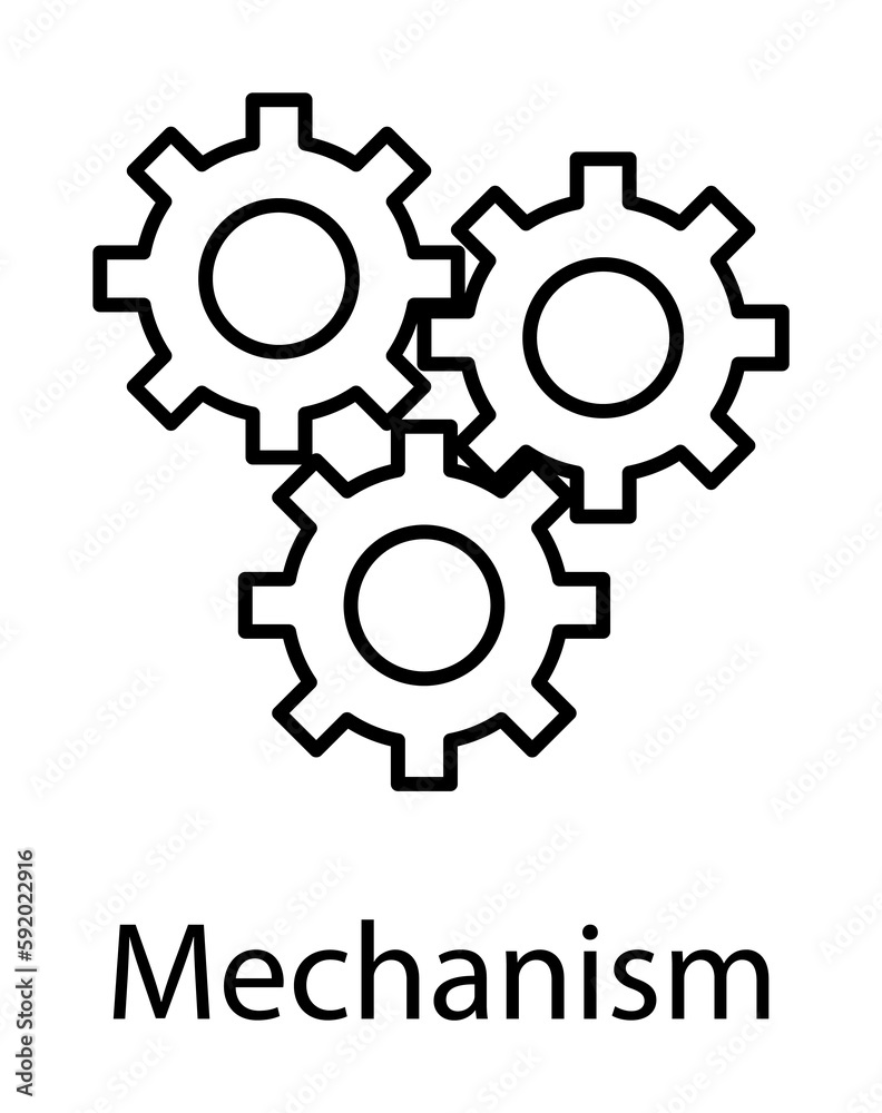 mechanism icon illustration on transparent background mechanism icon illustration on transparent background