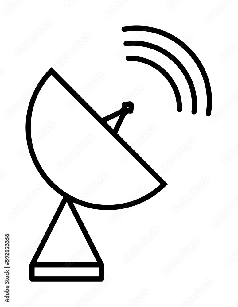 satellite dish icon illustration on transparent background satellite dish icon illustration on transparent background