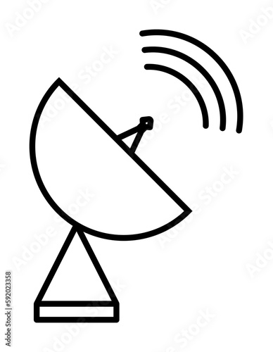 satellite dish icon illustration on transparent background