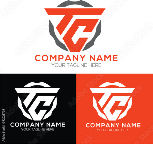 TC Letter TC Initial Logo Design Concept Vector Template
