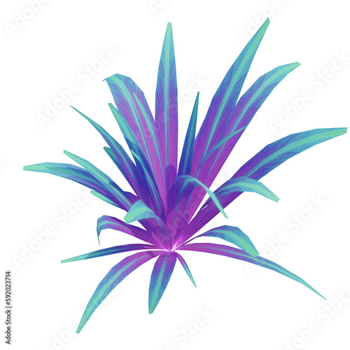 Tropical grass leaves texture. Holographic neon colors.