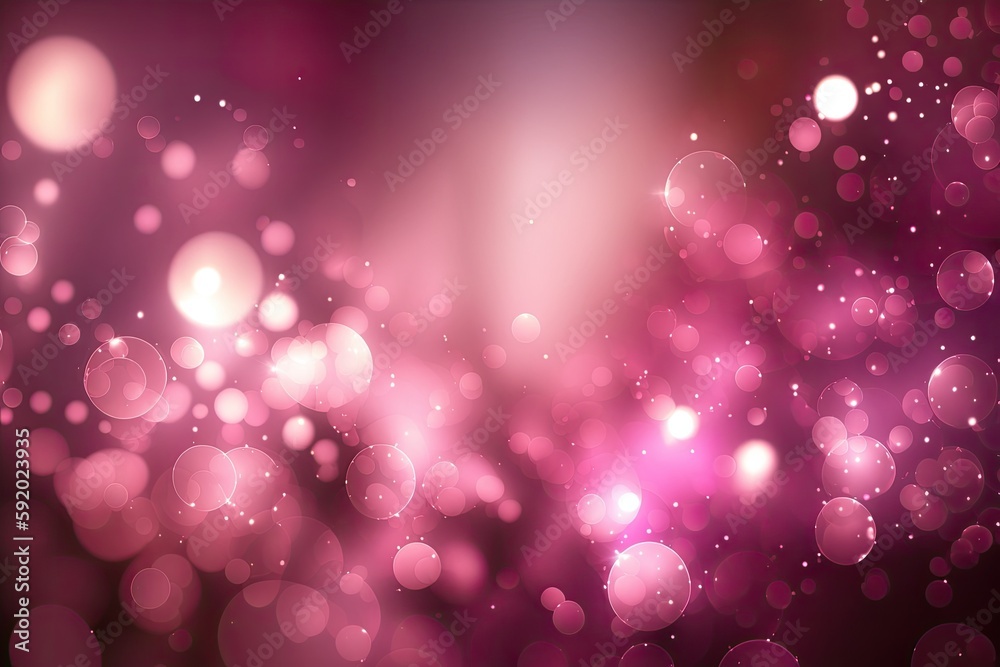 blurred pink lights on a dark background. Generative AI