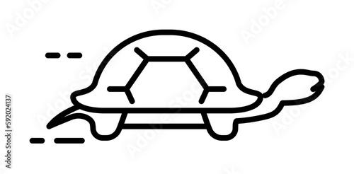 walking tortoise icon illustration on transparent background photo