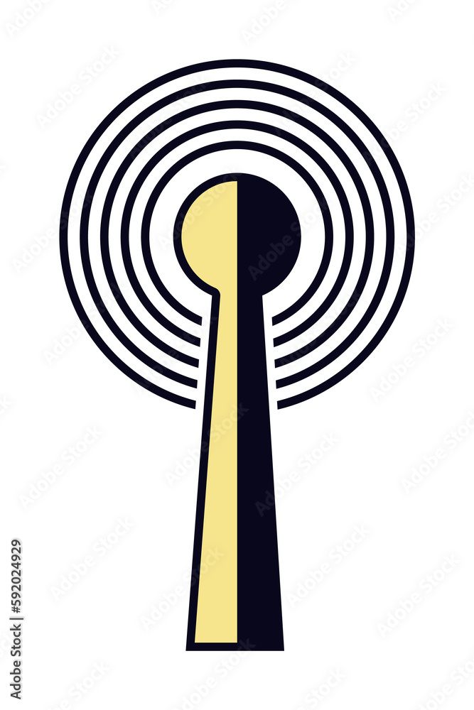 antenna and signal icon illustration on transparent background