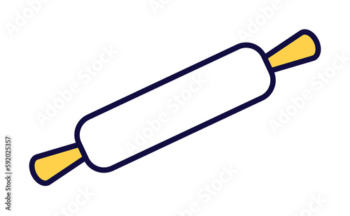 rolling pin icon illustration on transparent background