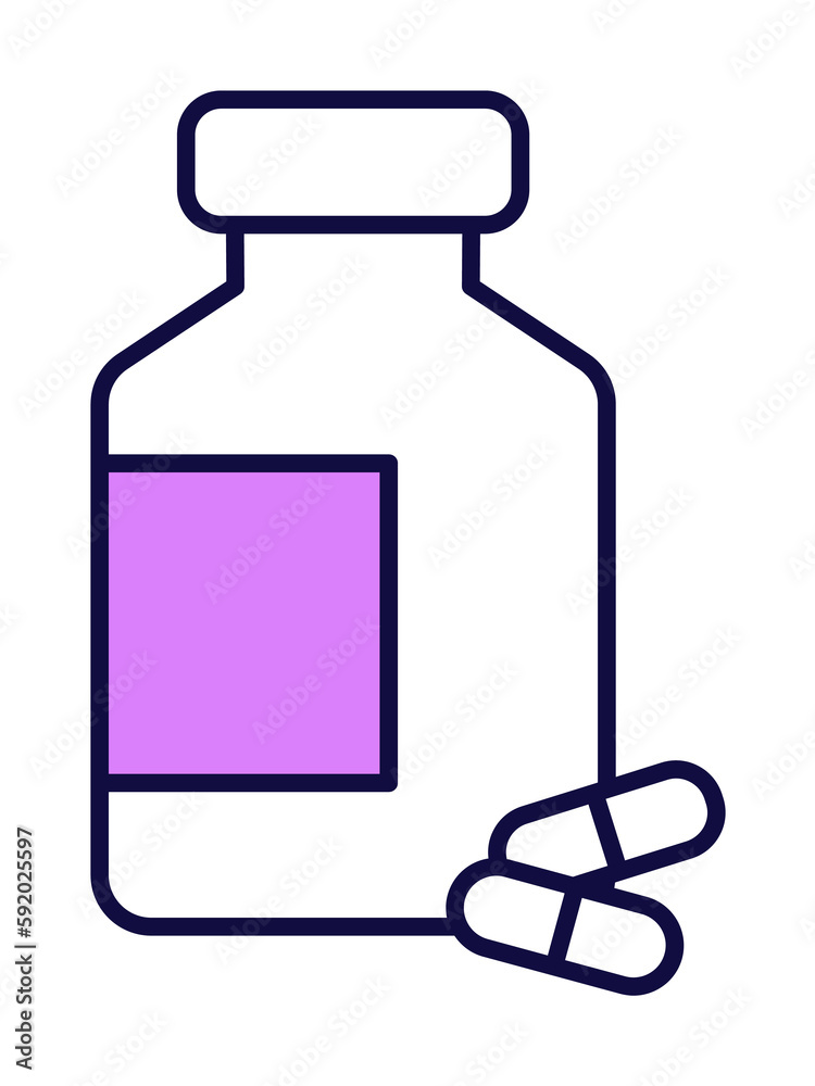capsule medication icon illustration on transparent background