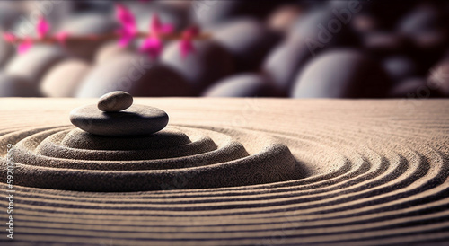 zen stones on the beach