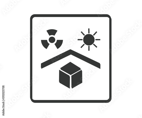 Protect from Heat and Radioactive Symbol. 
