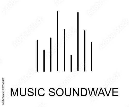 music soundwave icon illustration on transparent background
