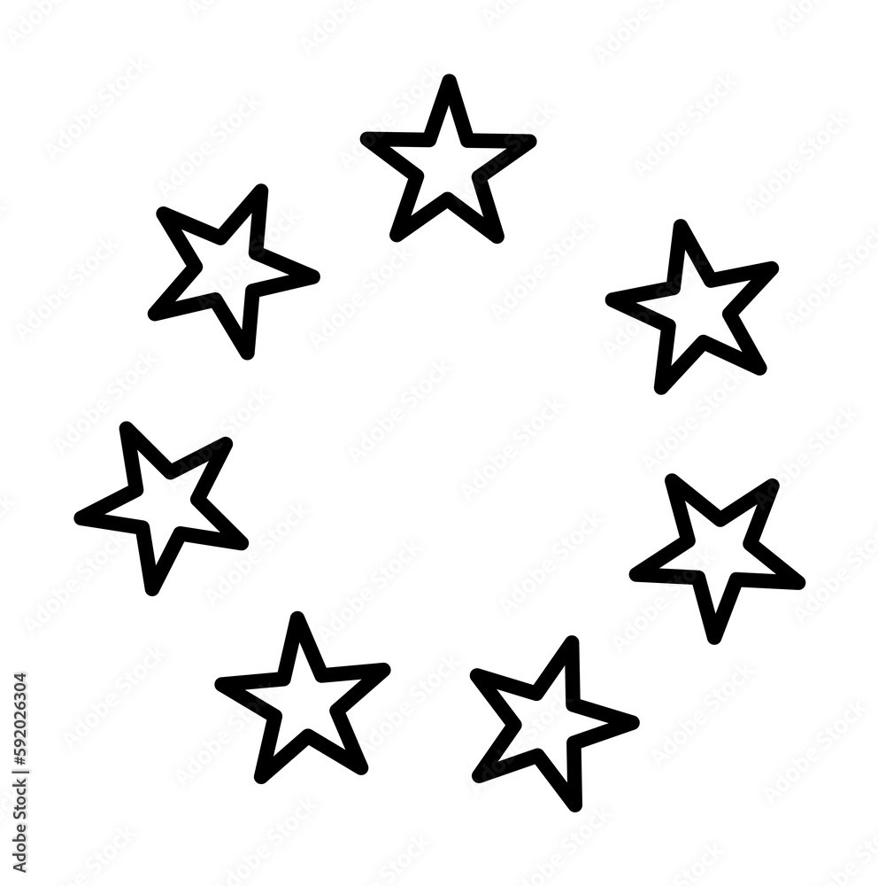 stars in a circle line icon illustration on transparent background stars in a circle line icon illustration on transparent background